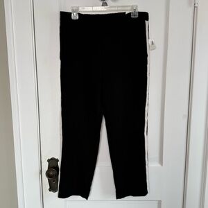 NWT OLD NAVY | Pull On Black Side Racing Stripe Ankle Trouser Pants Elastic